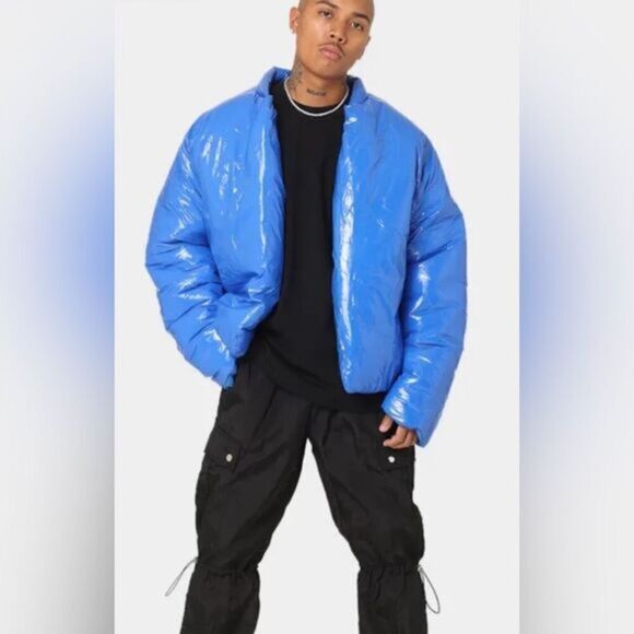 NWT Club Paradise Unisex Paxton Puffer Jacket No Front Closure - Blue- Size XL - Picture 1 of 11